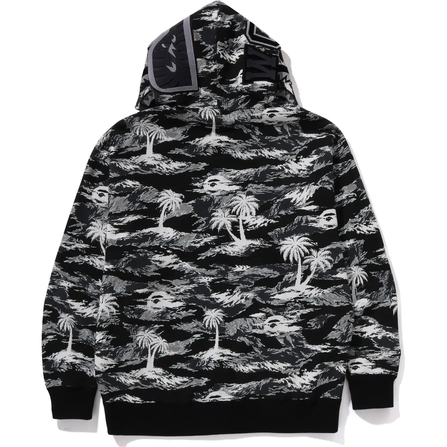 PALM TREE CAMO RELAXED FIT SHARK FULL ZIP HOODIE MENS - Image 8