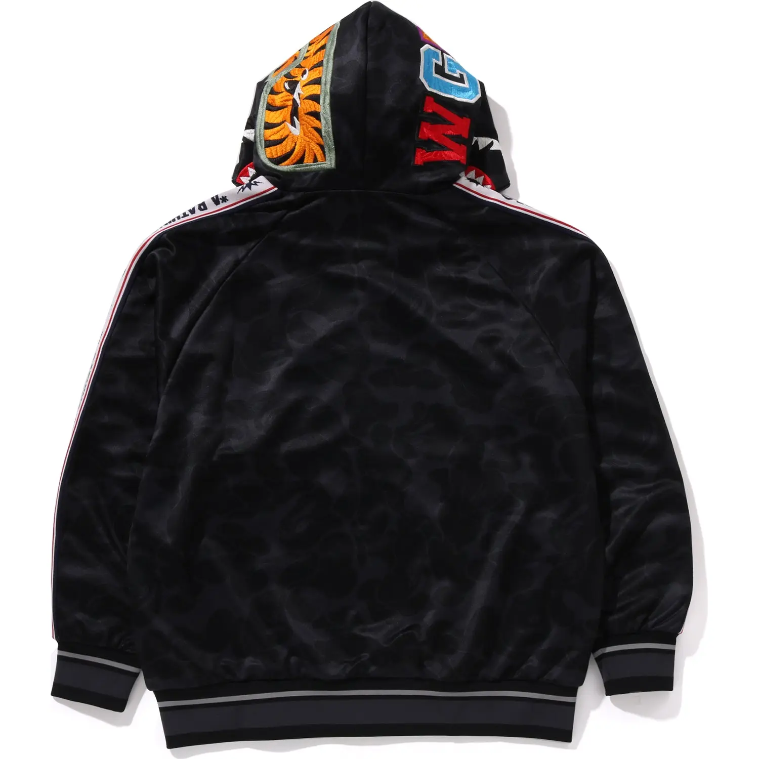 SOLID CAMO RELAXED FIT SHARK FULL ZIP HOODIE MENS - Image 9