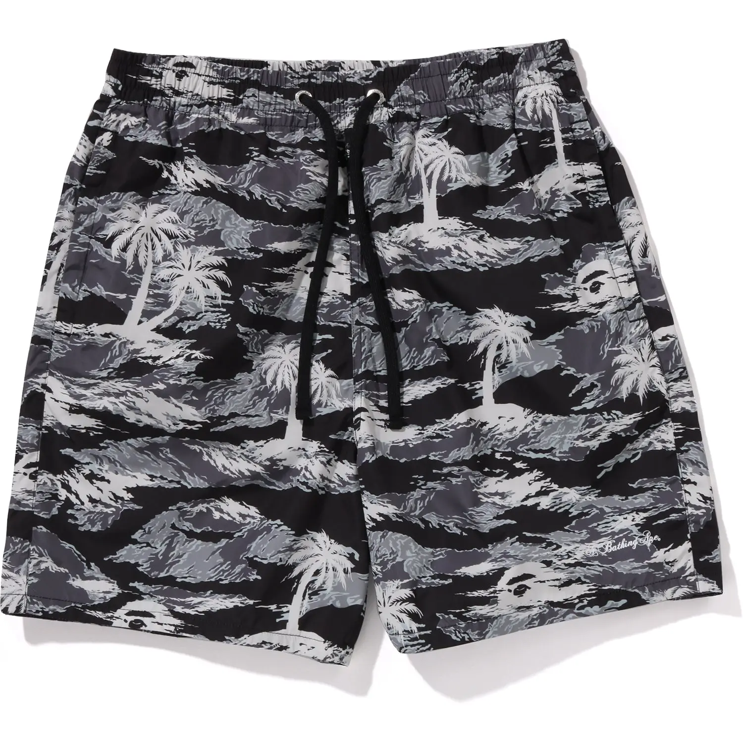 PALM TREE CAMO RELAXED FIT BEACH SHORTS MENS - Image 9