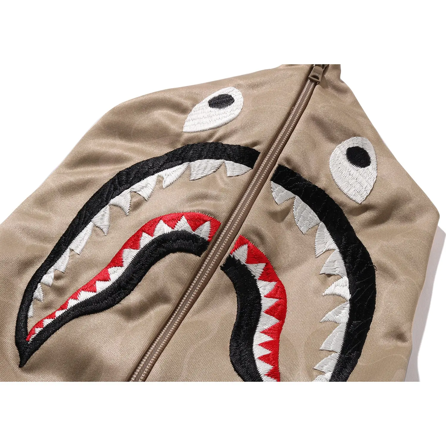 SOLID CAMO RELAXED FIT SHARK FULL ZIP HOODIE MENS - Image 4