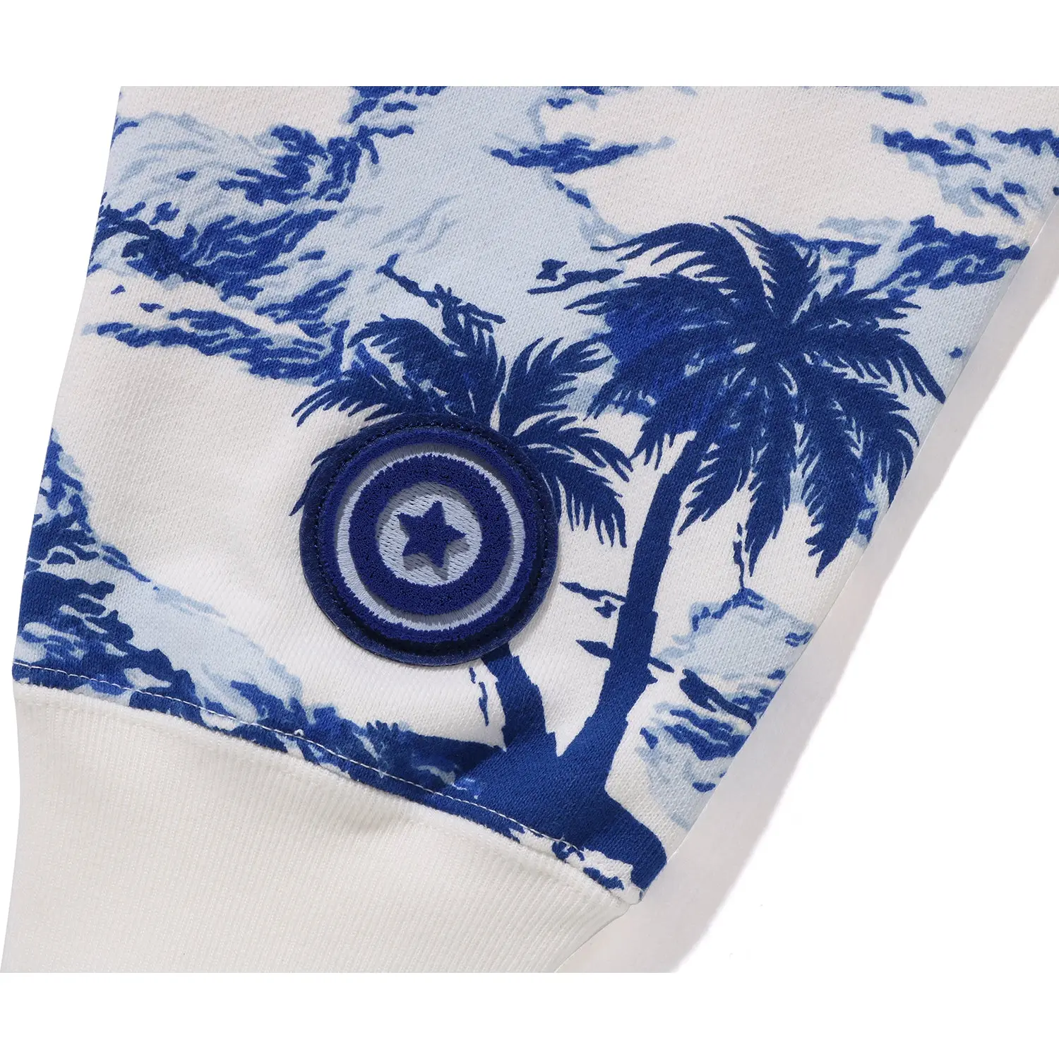 PALM TREE CAMO RELAXED FIT SHARK FULL ZIP HOODIE MENS - Image 5