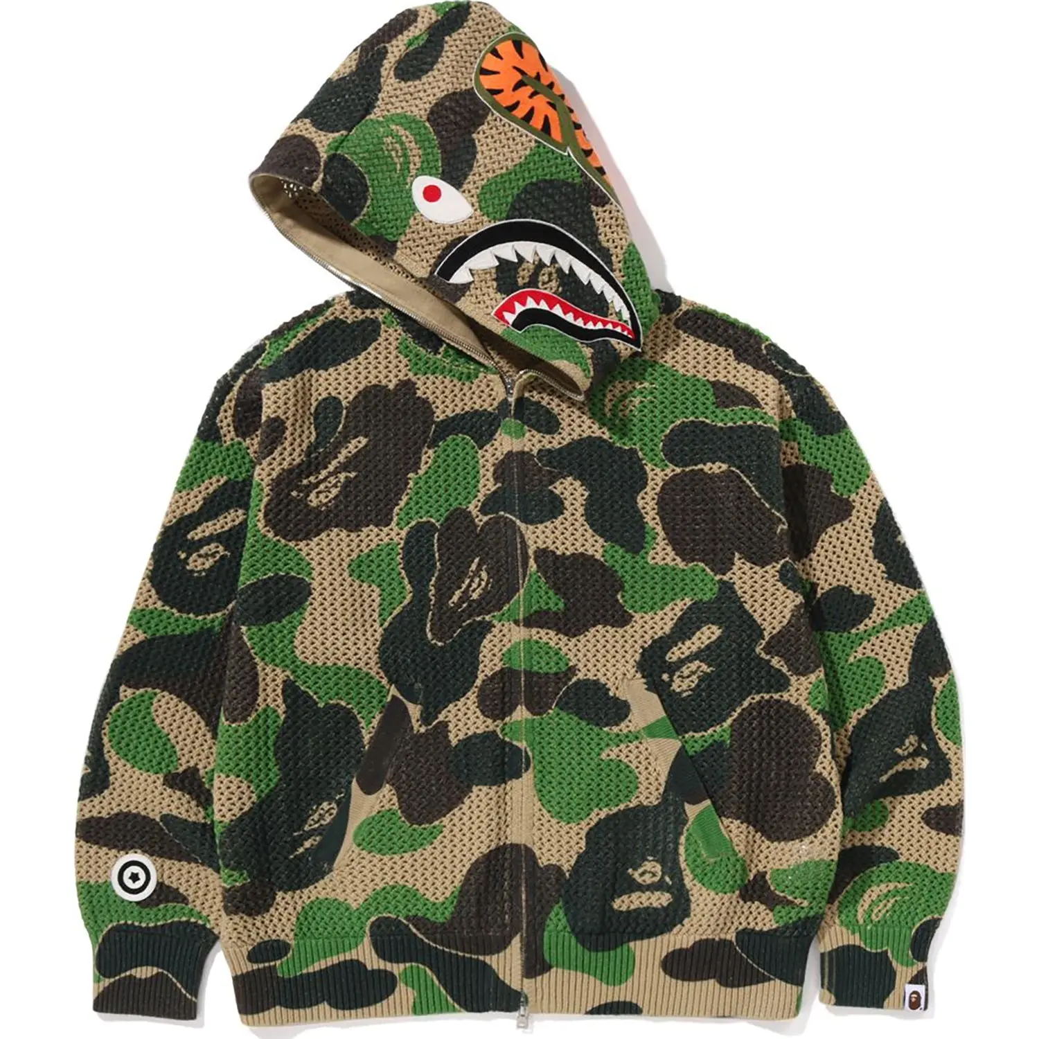 ABC CAMO CROCHET RELAXED FIT SHARK FULL ZIP HOODIE MENS - Image 8