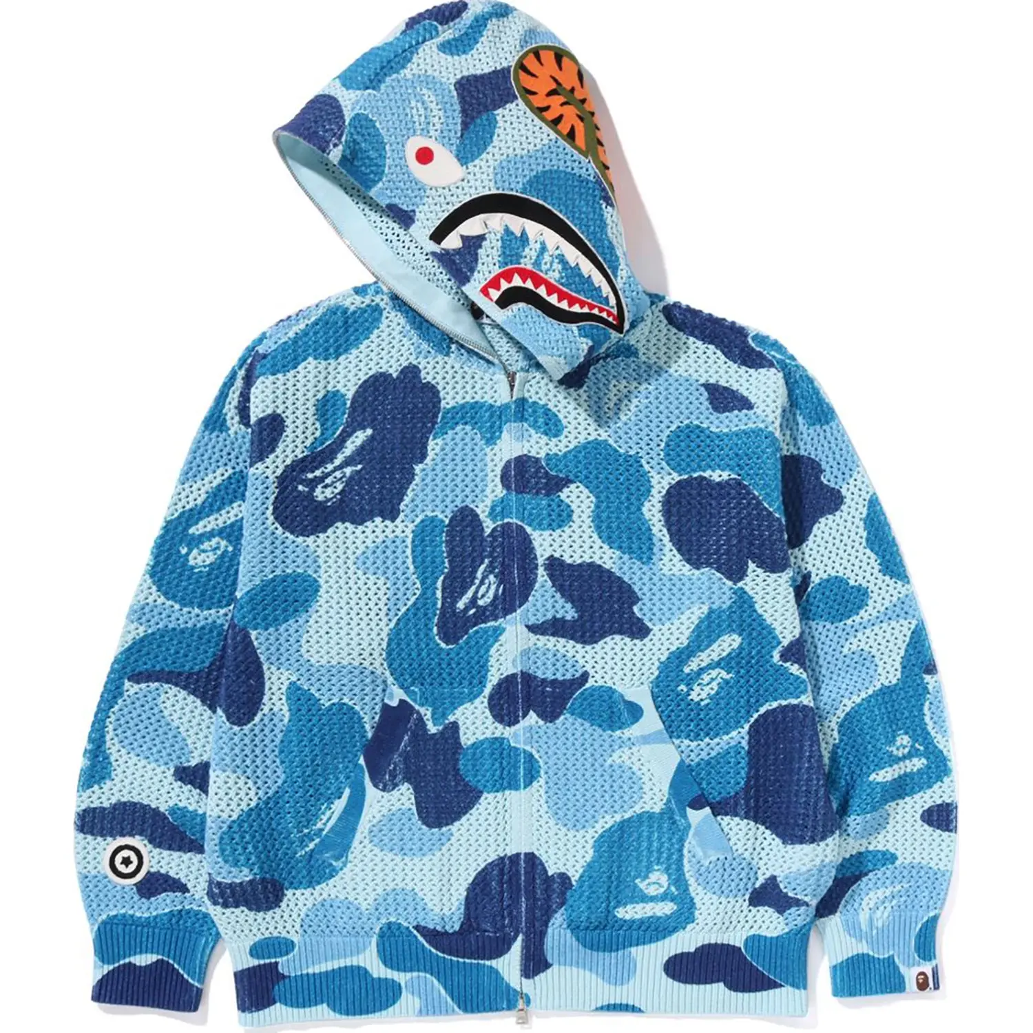 ABC CAMO CROCHET RELAXED FIT SHARK FULL ZIP HOODIE MENS - Image 2