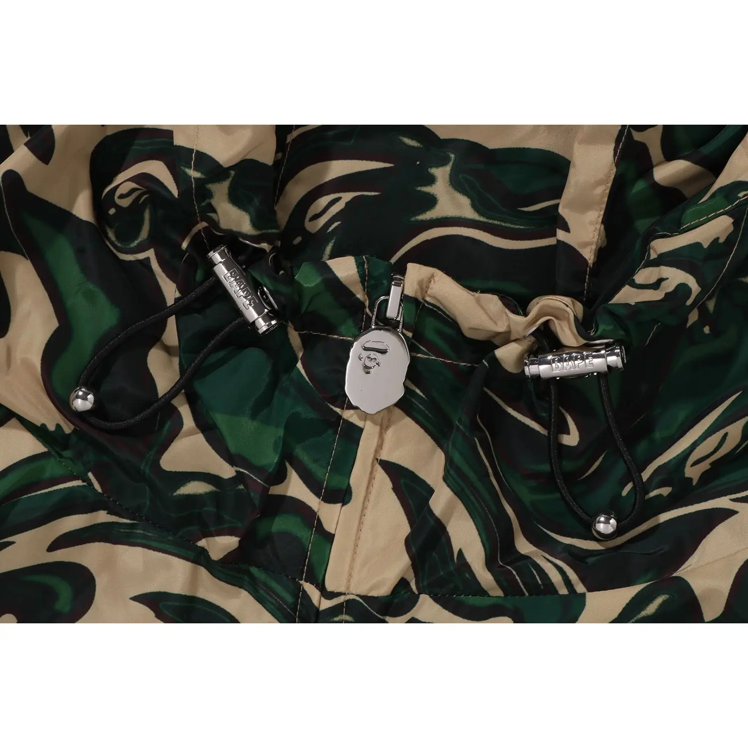 MARBLING CAMO BATHING APE LOGO NYLON HOODED JACKET MENS - Image 3