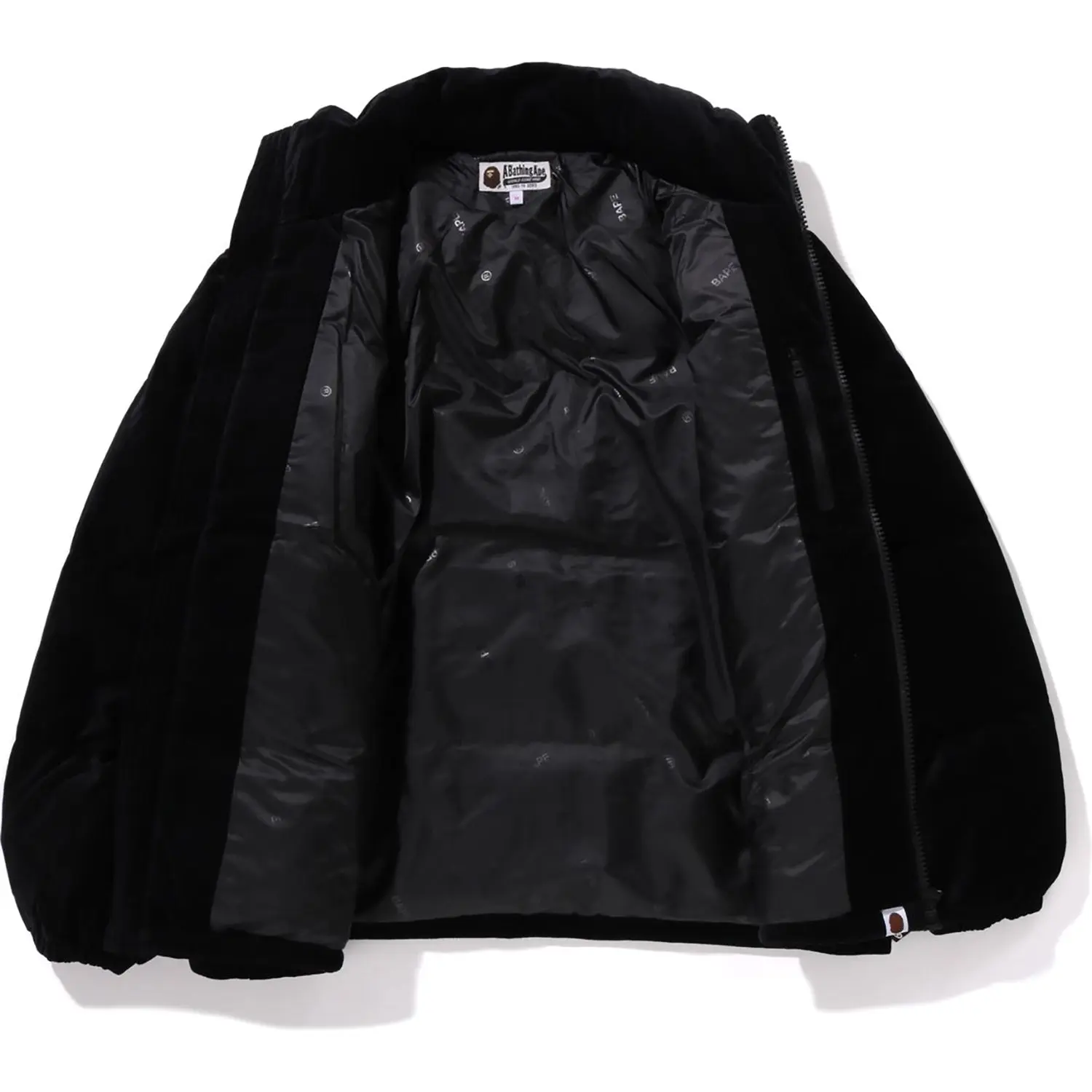 CRYSTAL STONE BAPE LOGO VELOUR DOWN JACKET LADIES - Image 9