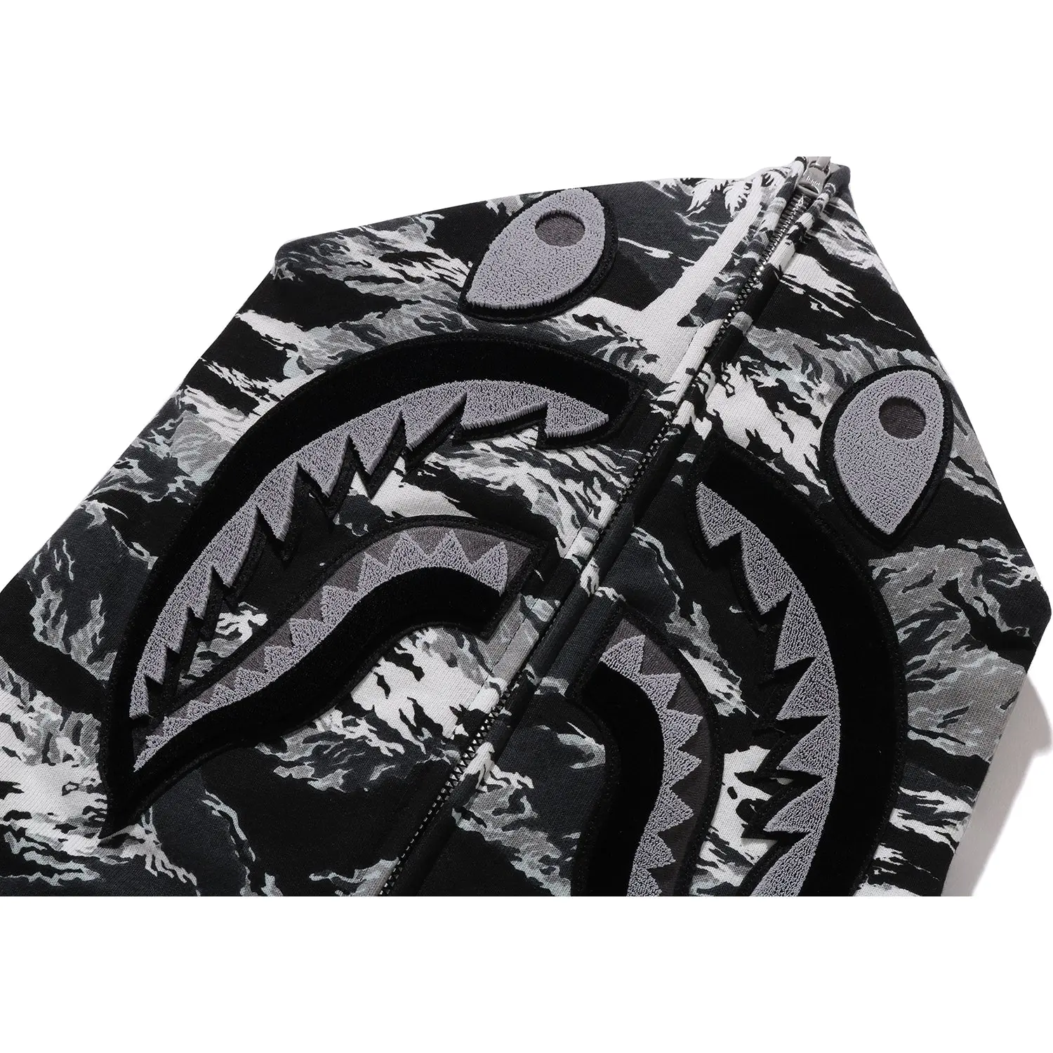 PALM TREE CAMO RELAXED FIT SHARK FULL ZIP HOODIE MENS - Image 9