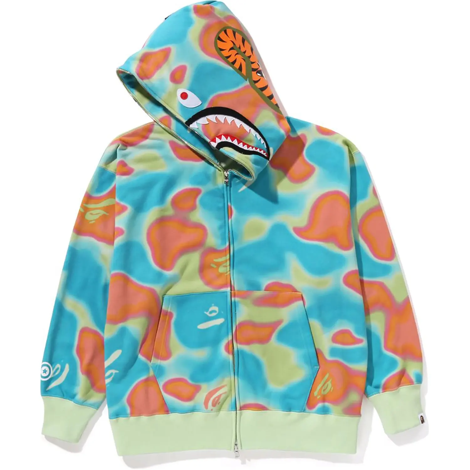 LIQUID CAMO SHARK RELAXED FIT FULL ZIP HOODIE MENS - Image 2