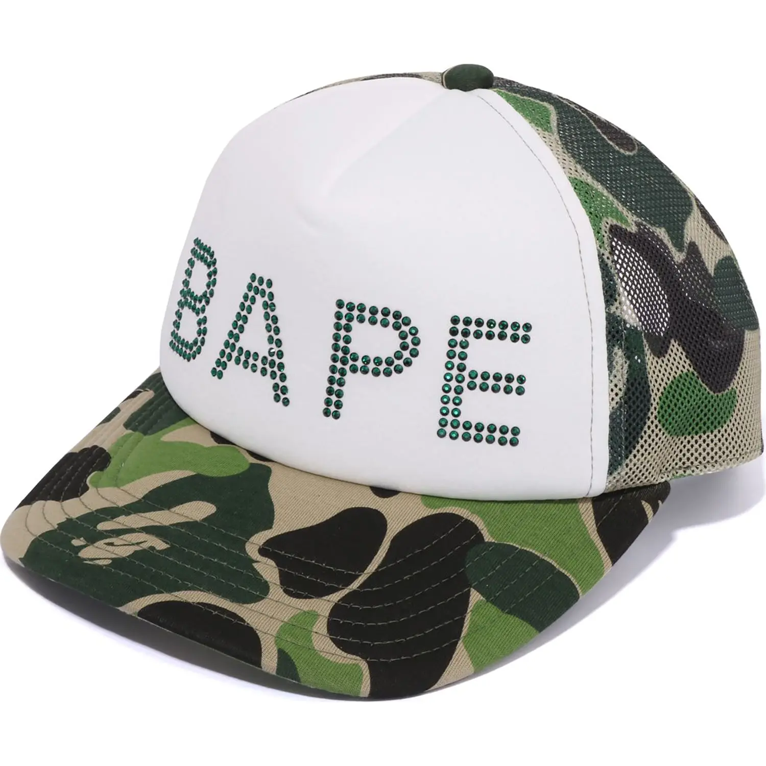 ABC CAMO CRYSTAL STONE MESH CAP LADIES