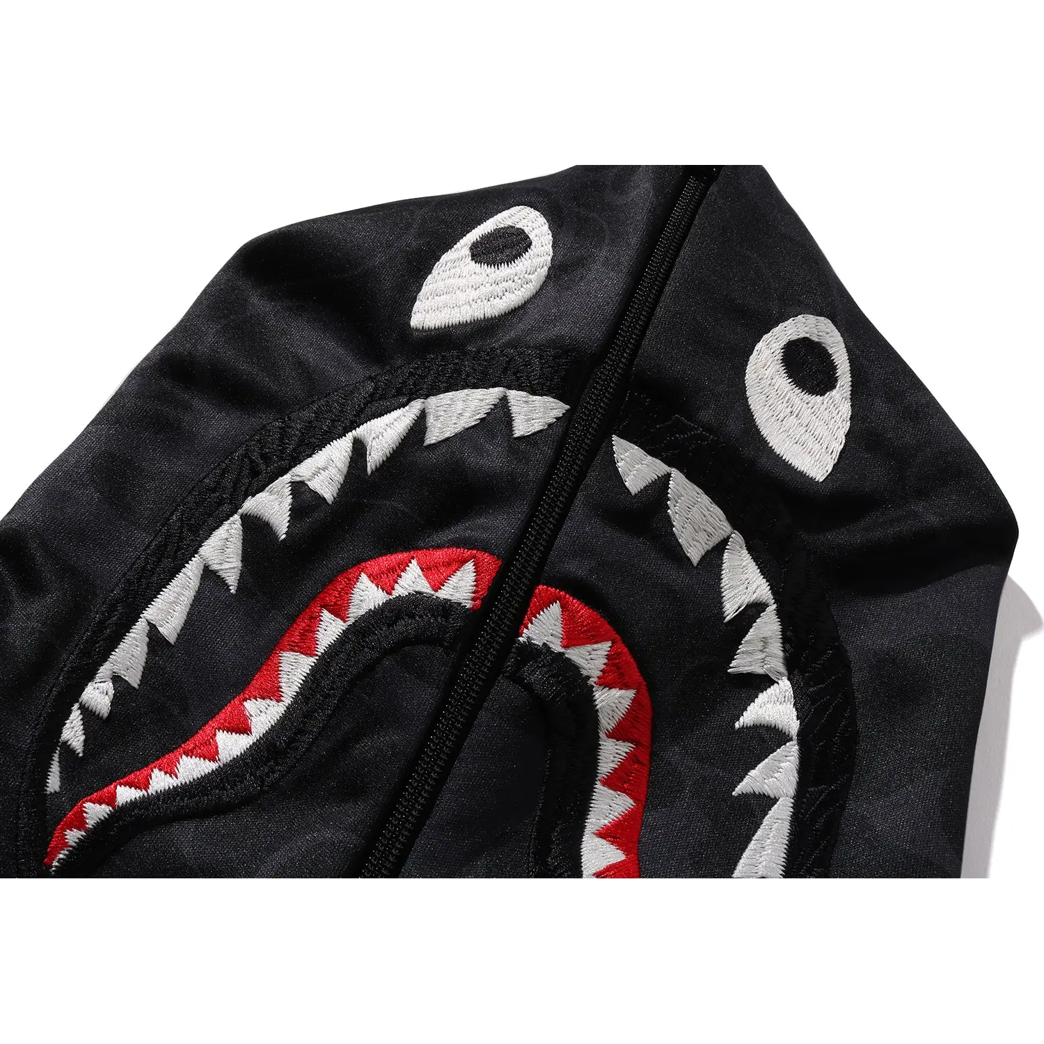 SOLID CAMO RELAXED FIT SHARK FULL ZIP HOODIE MENS - Image 10