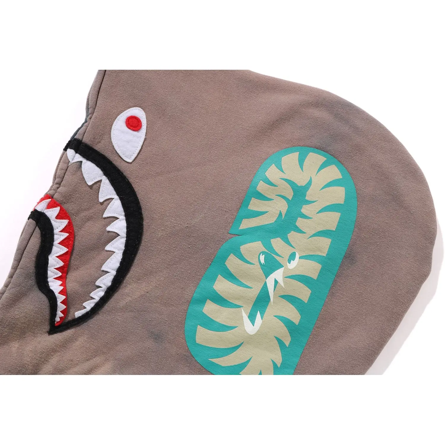 HAND DYE SHARK FULL ZIP HOODIE MENS - Image 11