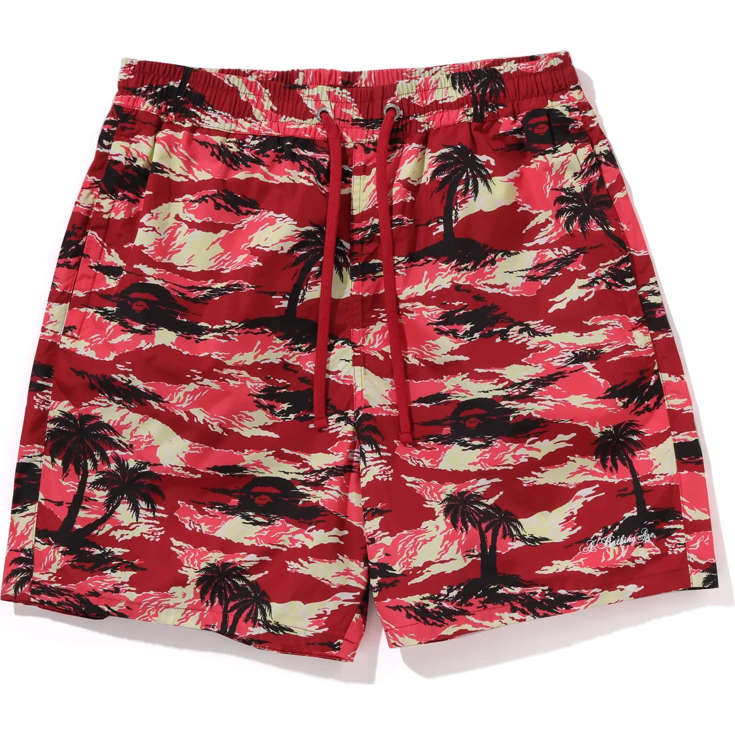 PALM TREE CAMO RELAXED FIT BEACH SHORTS MENS - Image 5