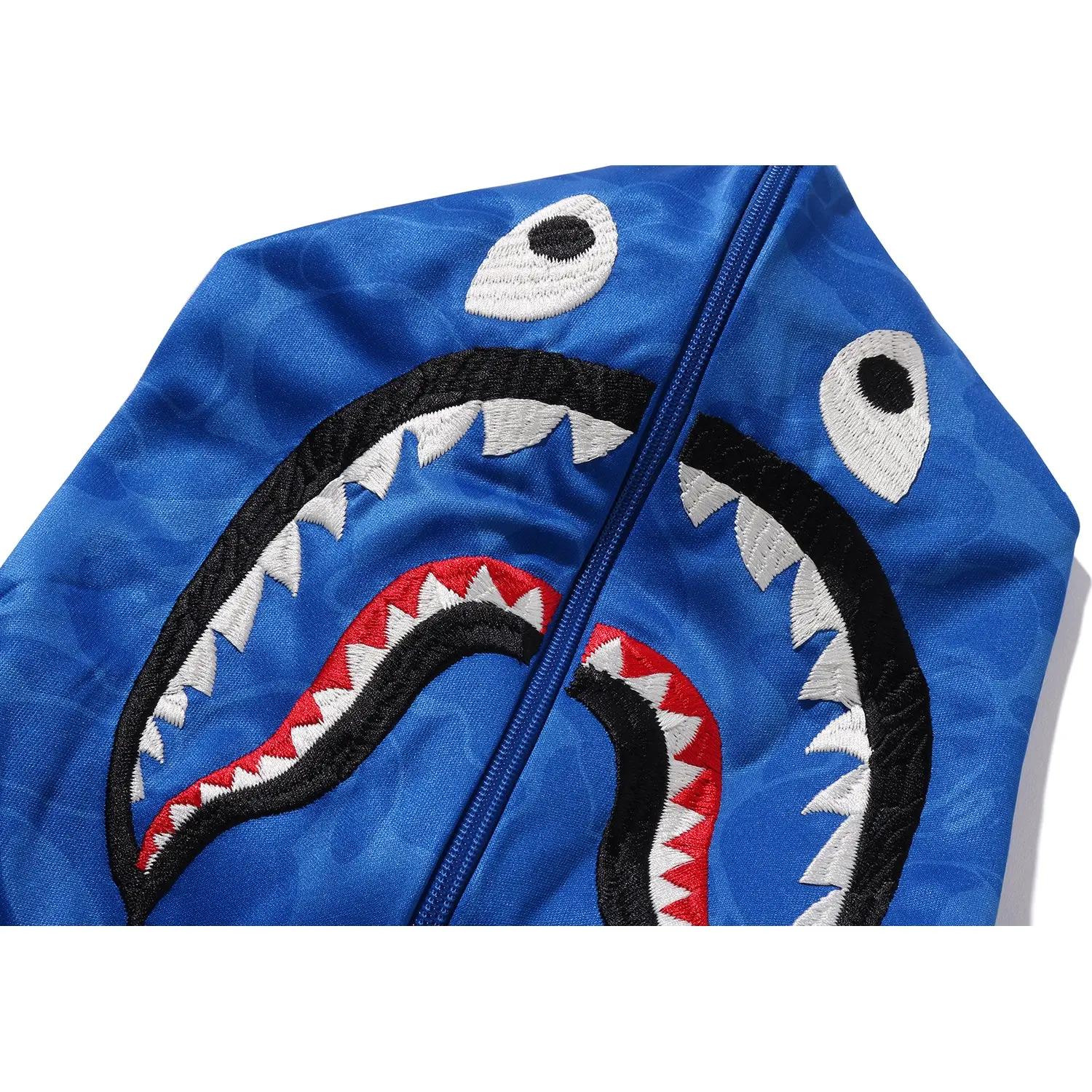 SOLID CAMO RELAXED FIT SHARK FULL ZIP HOODIE MENS - Image 16