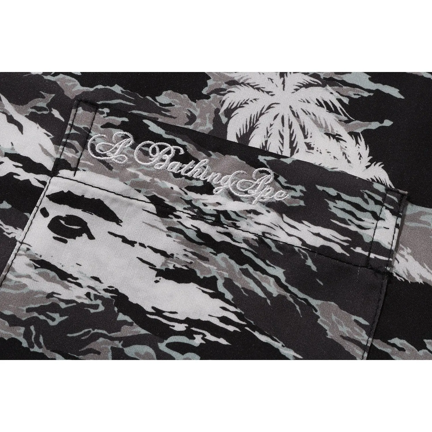 PALM TREE CAMO OPEN COLLAR POCKET SS SHIRT MENS - Image 9