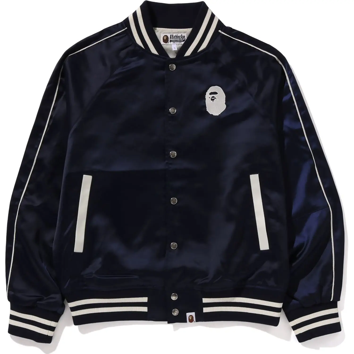 A BATHING APE NYLON VARSITY JACKET MENS - Image 2