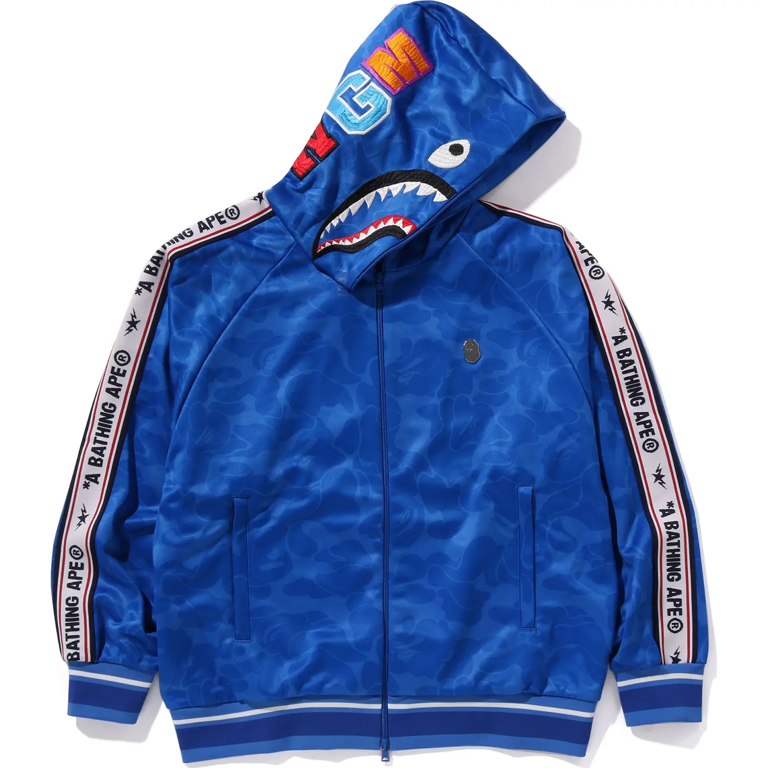 SOLID CAMO RELAXED FIT SHARK FULL ZIP HOODIE MENS - Image 13