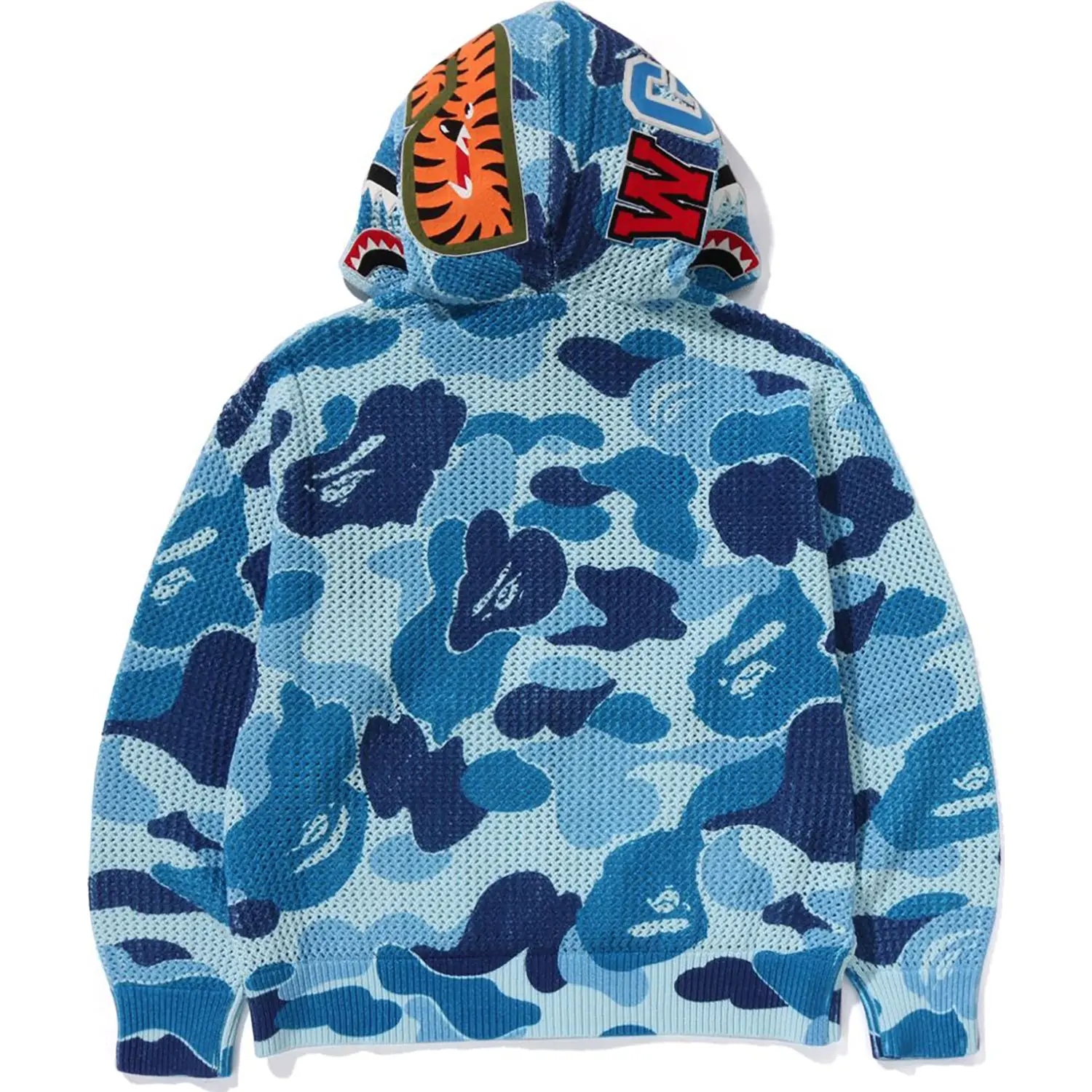 ABC CAMO CROCHET RELAXED FIT SHARK FULL ZIP HOODIE MENS - Image 3