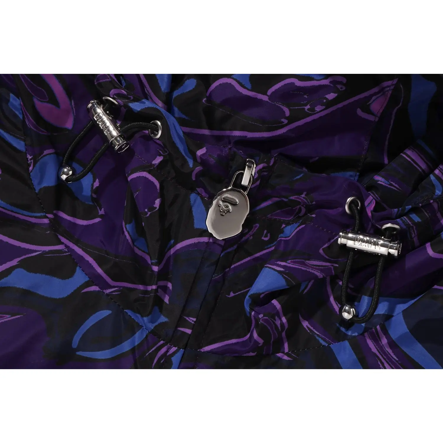 MARBLING CAMO BATHING APE LOGO NYLON HOODED JACKET MENS - Image 7