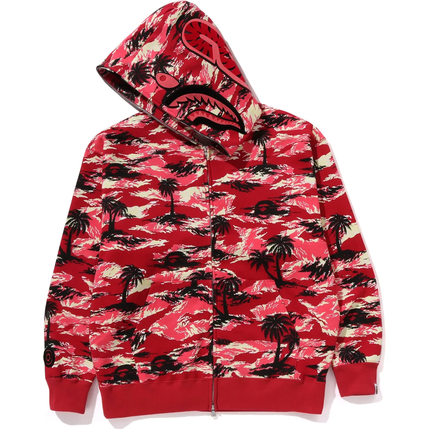 PALM TREE CAMO RELAXED FIT SHARK FULL ZIP HOODIE MENS - Image 12