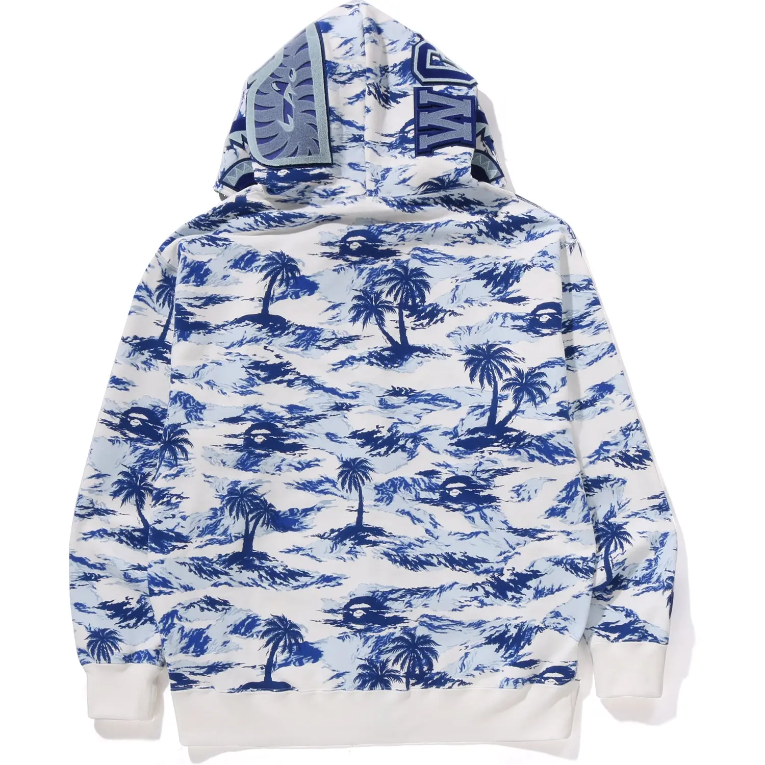 PALM TREE CAMO RELAXED FIT SHARK FULL ZIP HOODIE MENS - Image 3