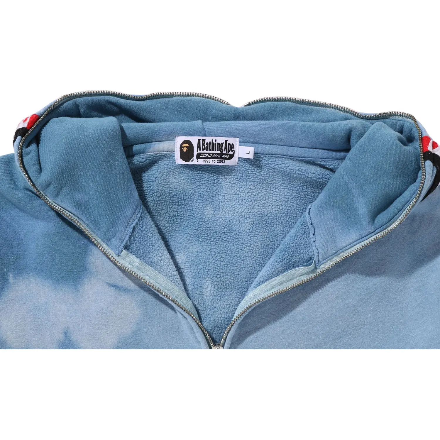 HAND DYE SHARK FULL ZIP HOODIE MENS - Image 6