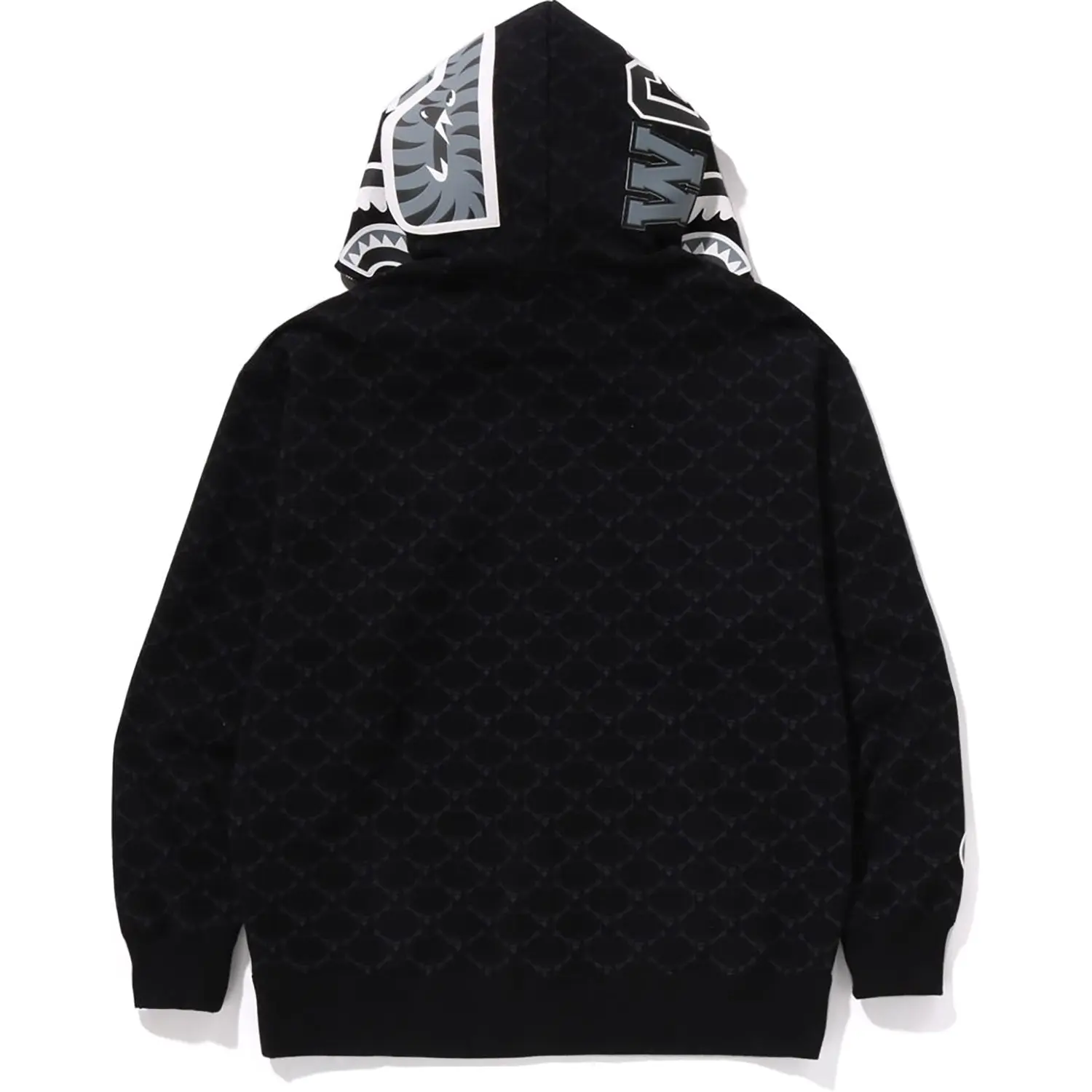 COLLEGE MONOGRAM RELAXED FIT SHARK FULL ZIP HOODIE MENS - Image 8