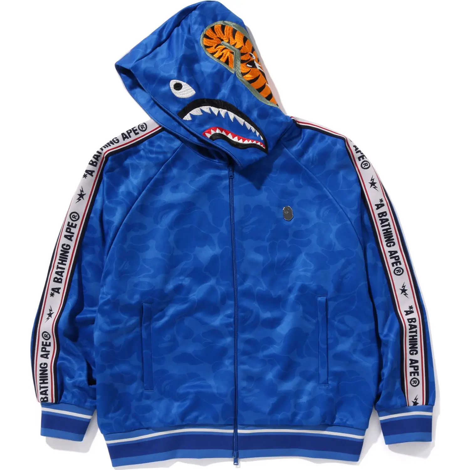 SOLID CAMO RELAXED FIT SHARK FULL ZIP HOODIE MENS - Image 14