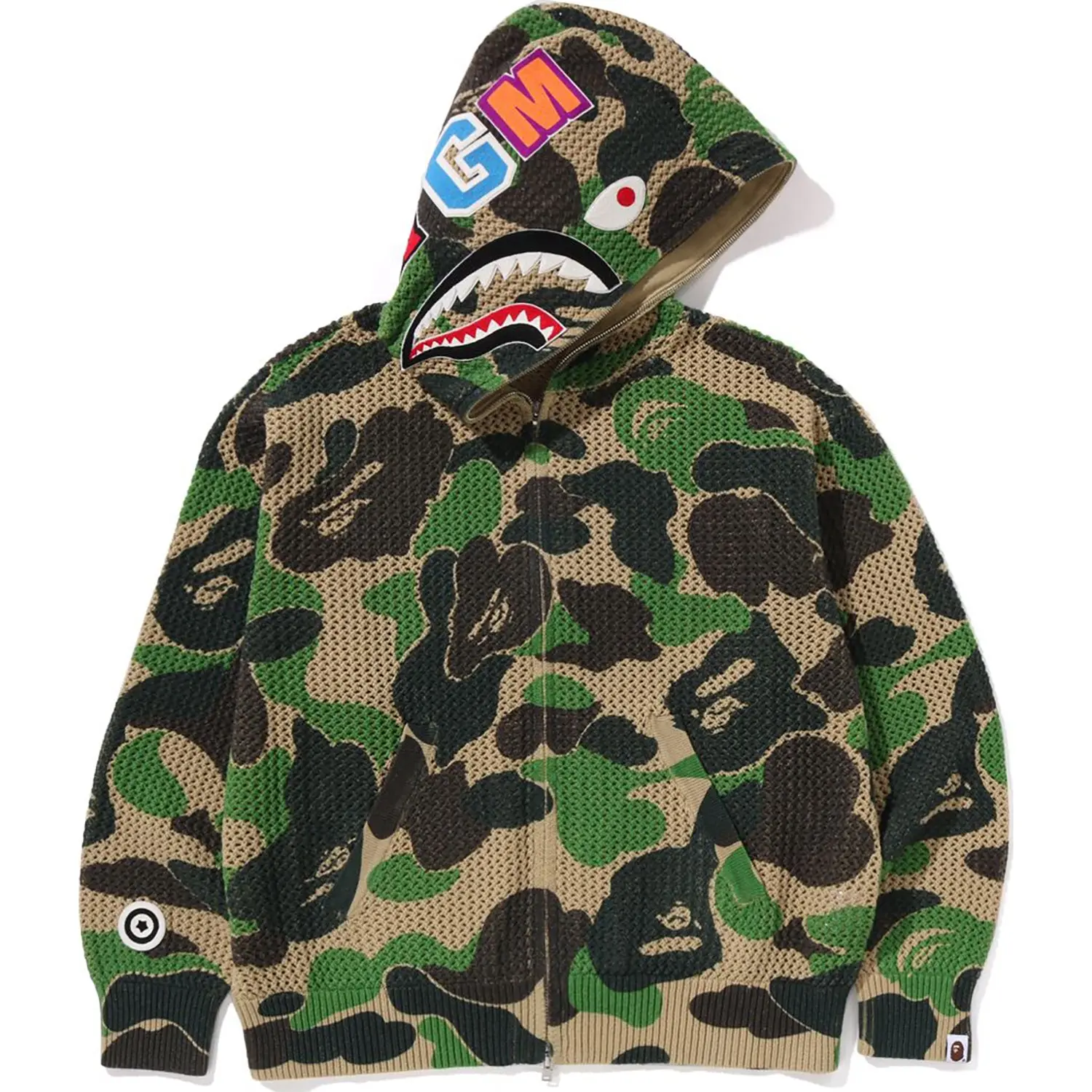 ABC CAMO CROCHET RELAXED FIT SHARK FULL ZIP HOODIE MENS - Image 7