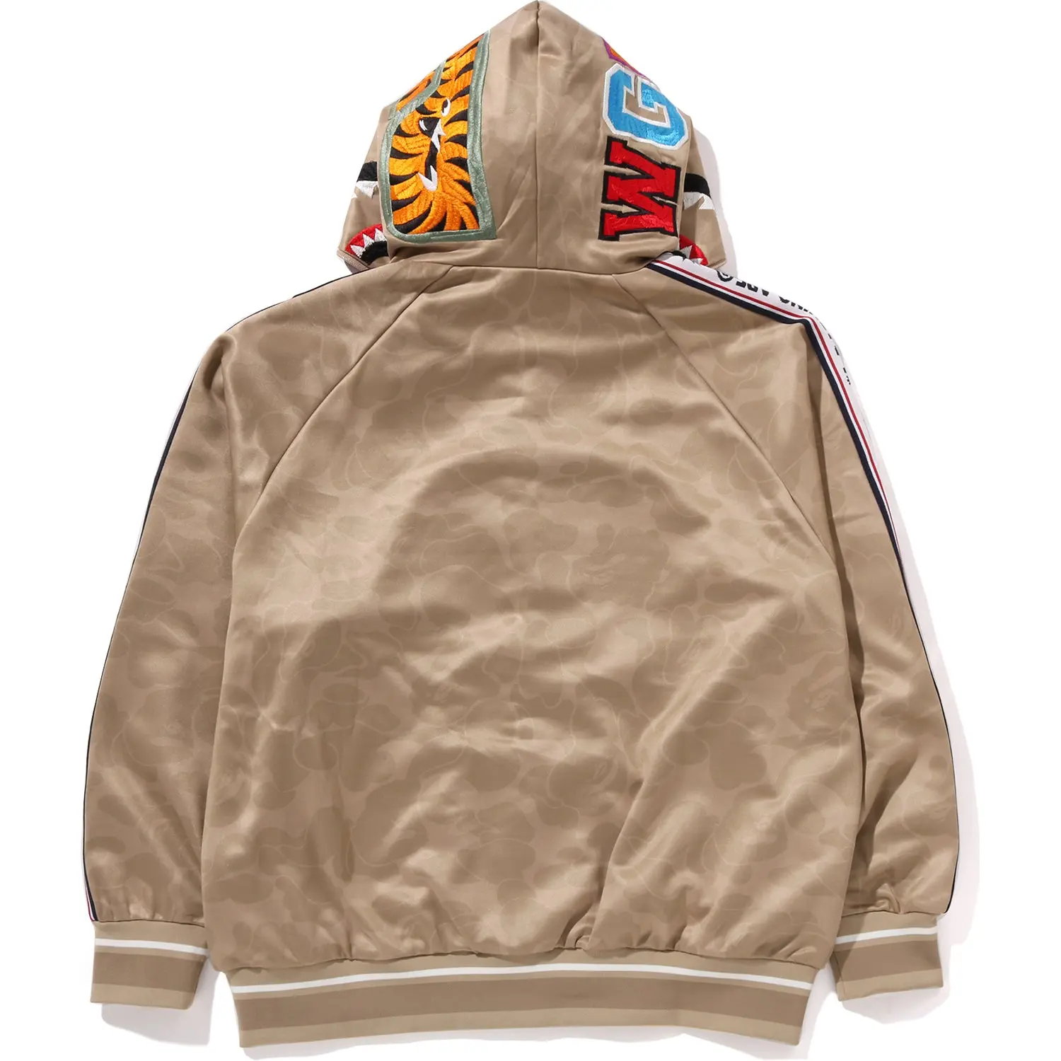 SOLID CAMO RELAXED FIT SHARK FULL ZIP HOODIE MENS - Image 3
