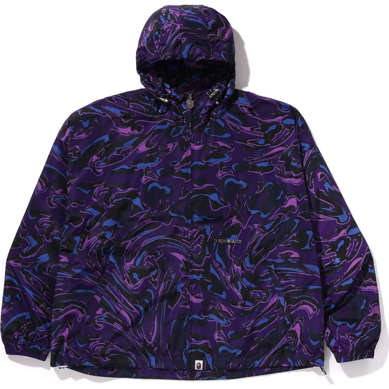 MARBLING CAMO BATHING APE LOGO NYLON HOODED JACKET MENS - Image 5