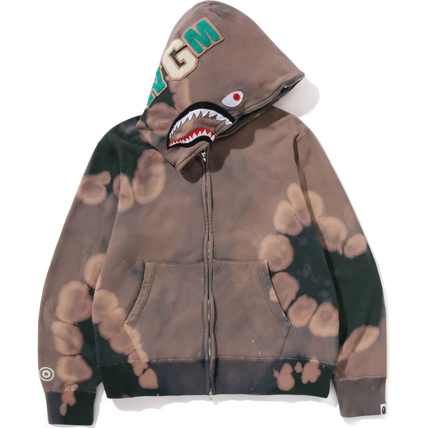 HAND DYE SHARK FULL ZIP HOODIE MENS - Image 7