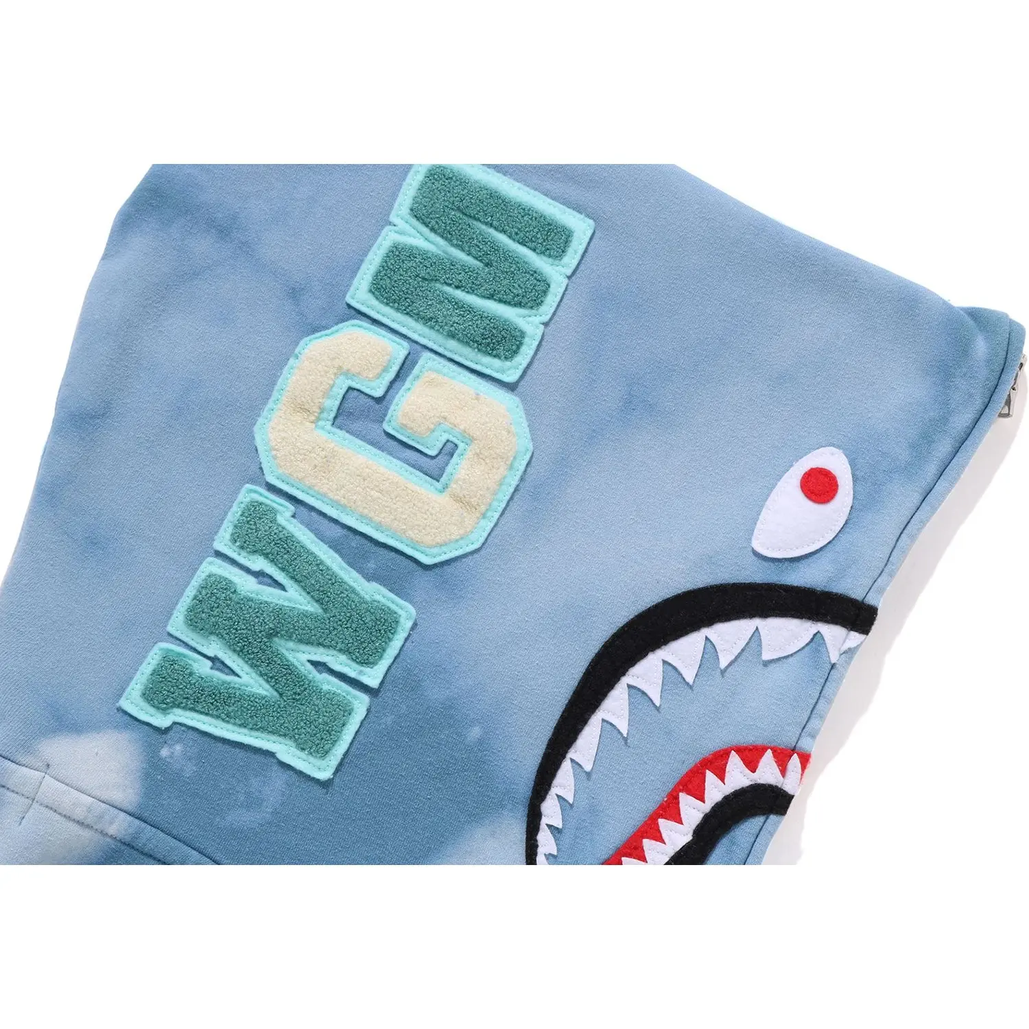 HAND DYE SHARK FULL ZIP HOODIE MENS - Image 4