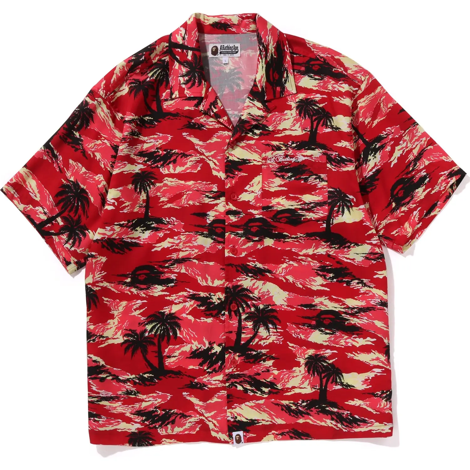 PALM TREE CAMO OPEN COLLAR POCKET SS SHIRT MENS - Image 4