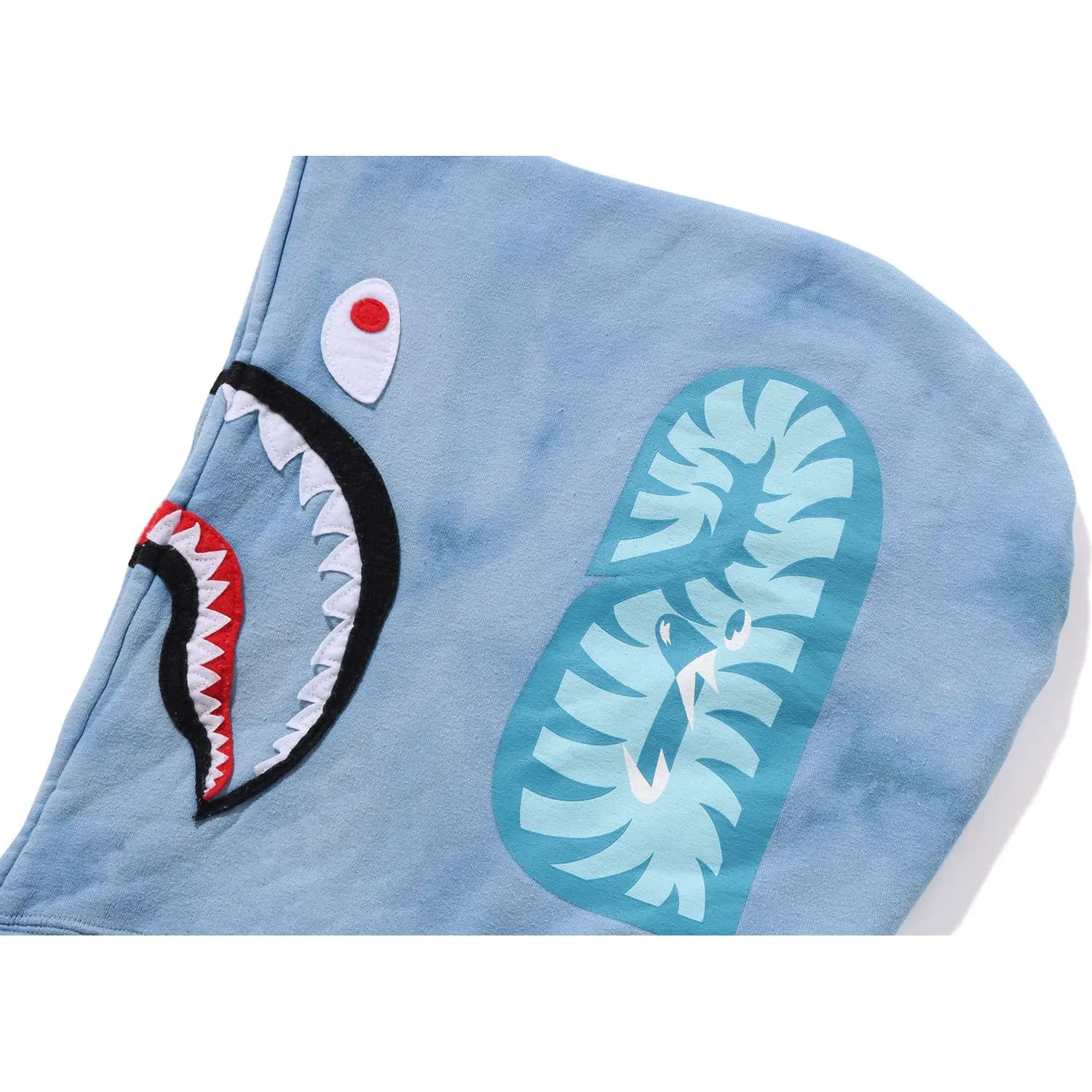 HAND DYE SHARK FULL ZIP HOODIE MENS - Image 5