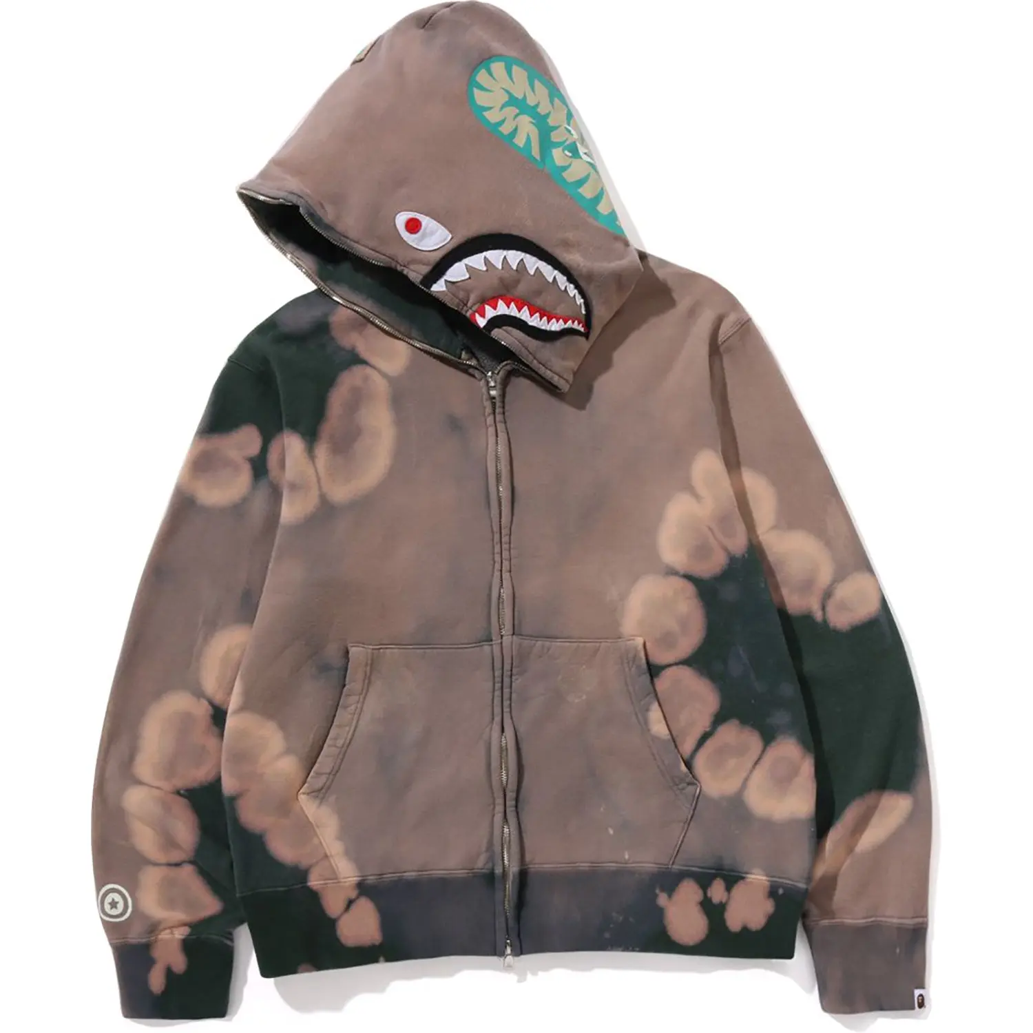 HAND DYE SHARK FULL ZIP HOODIE MENS - Image 8