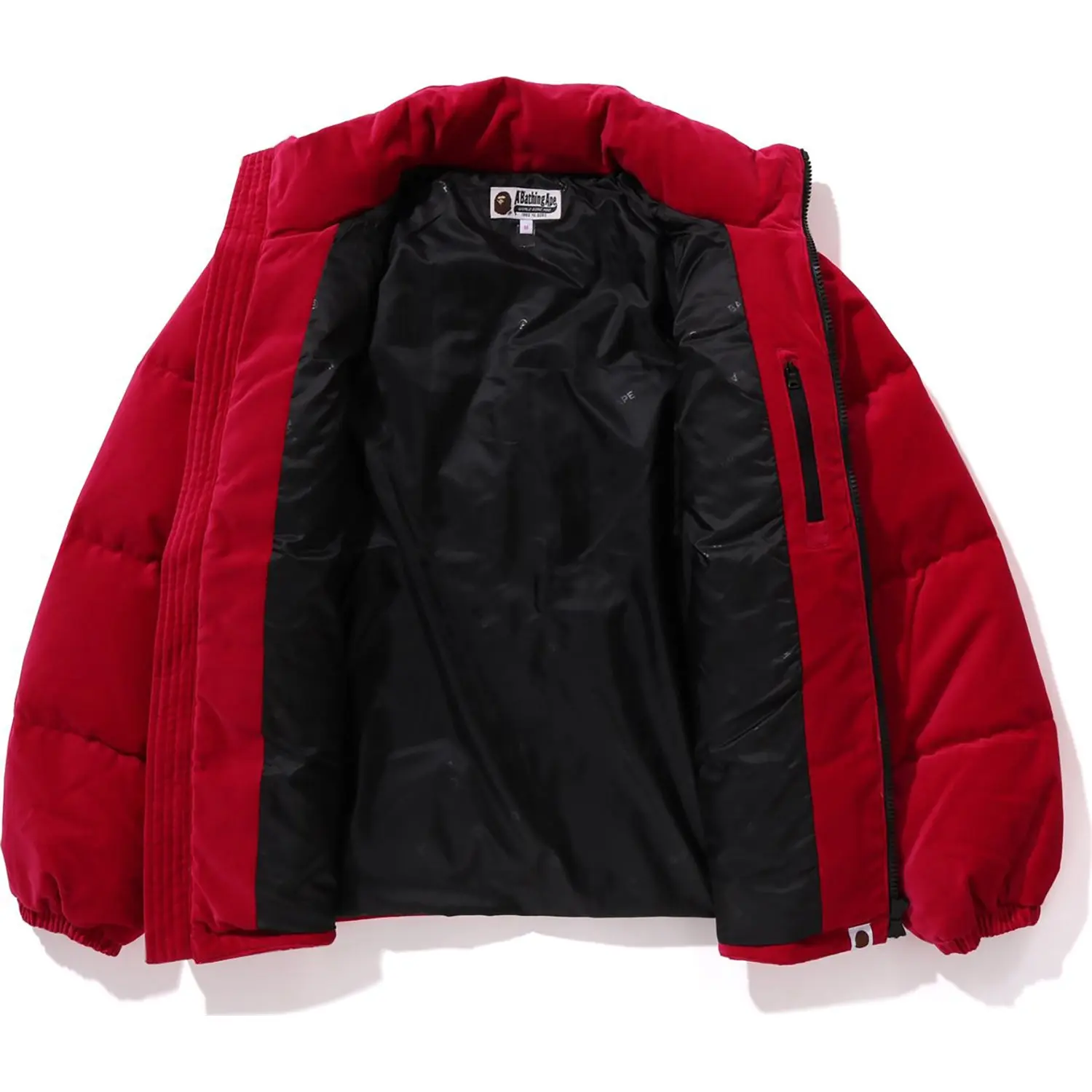 CRYSTAL STONE BAPE LOGO VELOUR DOWN JACKET LADIES - Image 3