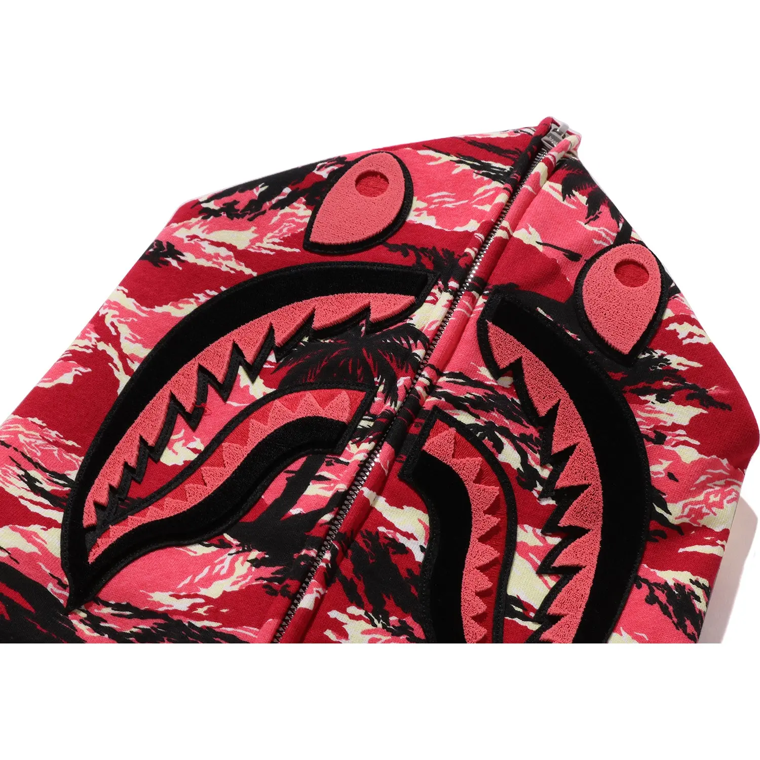 PALM TREE CAMO RELAXED FIT SHARK FULL ZIP HOODIE MENS - Image 14